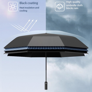 Parapluie automatique à trois plis, s'ouvre et se ferme d'un seul bouton, protection solaire en caoutchouc noir, articles ménagers intelligents>>Produits pour la maison intelligente - Product Image 4