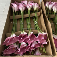 B-1067 Hochwertige Handgefertigte Moderne Wohnzimmerdekoration Realistische Künstliche Calla-Lilien Rosa Blumen Einzelner Zweig