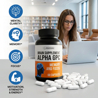 Capsules Alpha GPC 600mg à Marque Blanche OEM/ODM – Soutien Cérébral Nootropique, Mémoire, Concentration, Fonction Cognitive, Sommeil – Usage Adulte