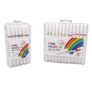 Ensemble de marqueurs de couleur à base d'alcool à double pointe, pointe large et <span class=keywords><strong>finel</strong></span> dans une boîte en PP ou une boîte de couleur - Product Image 1