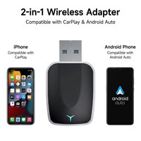 Adaptor CarPlay Nirkabel 2026 2 in 1 Kabel ke Nirkabel Android Auto 5.8GHz WiFi Bluetooth 5.0 Plug and Play untuk Mobil OEM Berkabel