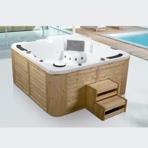 Kích Thước Lớn Vườn Sang Trọng Bồn Tắm Nước Nóng Spa Tắm 6 Người Ngoài Trời Whirlpool Bồn Tắm Nước Nóng Với Chức Năng Massage