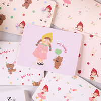 Cartes de vœux pliables avec de jolis personnages de dessins animés, imprimées en couleur, intérieur vierge pour noter, pour les fêtes et les anniversaires