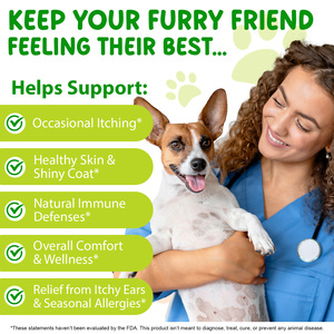 Worafy 60ml chống ngứa điều trị chất lỏng bổ sung thảo dược tự nhiên nấm men nhiễm trùng giọt cho chó da tai ngứa dị ứng cứu trợ - Product Image 3