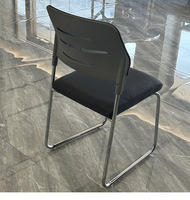 Fauteuil de Bureau Empilable en Acier, Mousse Confortable pour Salle d'Attente, Salon, Réception et Visiteurs