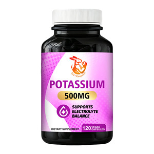 Capsules de potassium OEM ODM directement de l'usine, contenant 500 mg de potassium, favorisent la fonction digestive, capsules de supplément de potassium - Product Image 1