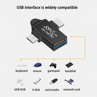 Adaptateur OTG 2 en 1 USB 3.0 femelle Micro USB Type-C connecteur mâle pour Samsung tablettes téléphones Android OTP Protection utilisation sur ordinateur portable