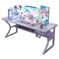 Bureau d'ordinateur pour bureau, chambre à coucher, étudiant, avec rangement simple et table de jeu électronique