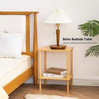 Ensemble de tables de chevet doubles modernes et élégantes en bois, multifonctionnelles, pour chambre et salon