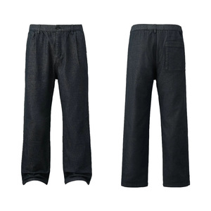Pantalones Casuales <span class=keywords><strong>de</strong></span> Mezclilla Sintética con Forro Polar Sabin para Hombre, Corte Recto, Ajuste Holgado, Largo hasta el Suelo, Cintura Media, Estilo Vintage - Product Image 1