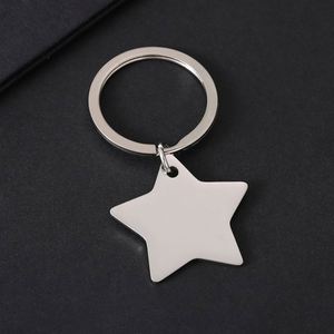 Pet Collar Keychain Blank <b>Star</b> Shape Keyring <b>Mirror</b> Polishing Metal Accessories Stainless Steel Cat Dog Name Tags Jewelry Making - Product Image 2