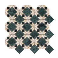 Mosaïque de carreaux en marbre naturel poli, combinaison octogonale et diamantée, pour revêtement mural et sol intérieur