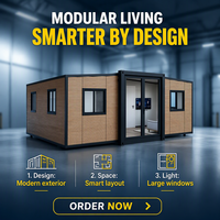 Maison conteneur extensible à double aile de 20 et 40 pieds, 2 chambres, résistante aux intempéries et à la corrosion, préfabriquée pour appartement et hôtel
