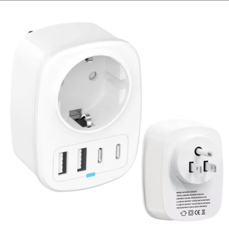 HONPNK European to USA EU to US Plug Adapter Travel Converter for Europe EU Spain France Type C/E/F Plugs to US Power Adapter