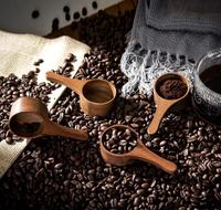 Lot de 4 cuillères à café en bois d'acacia de 40 ml, petites cuillères à café en bois, cuillères à café pour pots et récipients