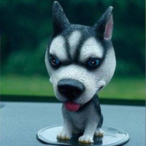 Coche personalizado Bobble Head Husky Pomerania adornos juguetón coche de dibujos animados muñecas mezcla de encanto ártico y Pompón esponjoso elegancia - Product Image 1