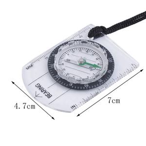 Outdoor Hiking Survival Light Weight Orienteering Compass Professional Mini Compass with Scale Ruler - Product Image 6