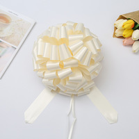 Ruban à nœud en plastique de 15 pouces avec fleurs, emballage cadeau de luxe pour mariage, Noël, anniversaire et décoration d'Halloween