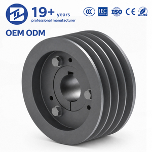 Poulie à courroie trapézoïdale Bioté OEM SPZ SPA, norme européenne, en fonte, à blocage conique, simple ou double gorge, 50-450 mm, pour entraînement industriel - Product Image 1