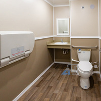 Remolque de Baño Moderno para Exteriores, Accesible para Sillas de Ruedas, con Diseño Ecológico para Personas con Discapacidad, Cumple con la Normativa ADA