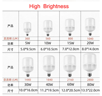 Bombillas LED de 20W 30W 40W 50W 60W del Fabricante Zhongshan, Focos Ampolleta con Forma de T, 85-265V de Alto Brillo para Decoración Comercial