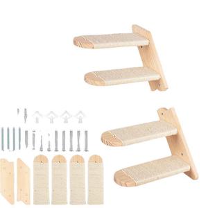 מדרגות קיר חתול לטיפוס קיר הפיך רכוב 4 שלבים חתול שלב מדרגות חתול - Product Image 4