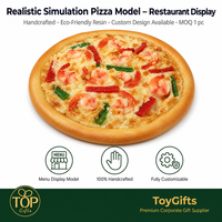 Modèle de pizza en PVC écologique TG, fait main, imperméable, inaltérable, haute fidélité, avec logo personnalisé, pour vitrine de restaurant occidental