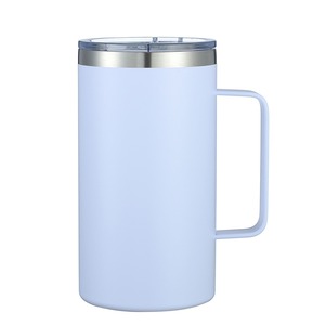 Mug à café isotherme de 24 oz avec poignée, gobelet de voyage en acier inoxydable, double paroi sous vide, tasse portable avec couvercle pour boissons chaudes et froides - Product Image 6