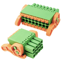 Bloc de bornes à ressort double rangée vert 3,5 mm avec levier de verrouillage, conception compacte, connexion par pression sans outil
