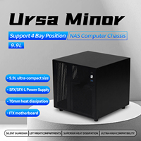 4-Bay Mid-Tower Metall NAS-Gehäuse Mini ITX 9,9L Hot-Swap Speicher-Chassis mit SATA-Backplane SFX-Netzteil 120mm Lüfter-Unterstützung