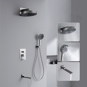 Nouveau design 3 caractéristiques encastré mural salle de bain <span class=keywords><strong>baignoire</strong></span> <span class=keywords><strong>douche</strong></span> ensemble robinet rond <span class=keywords><strong>douche</strong></span> robinet ensemble - Product Image 3
