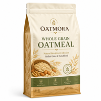 Op maat gemaakte 8-zijdige verzegelde zak met vierkante bodem en ritssluiting, vochtbestendig voor granola, ontbijtgranen, havermout, suiker, dierenvoer, voedselveilige PET.