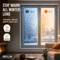Fenêtre à battant en alliage d'aluminium certifiée CE, à rupture de pont thermique, style européen, avec pare-soleil et isolation thermique pour maison, design moderne