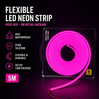 Bande LED néon flexible en silicone IP67 6x12mm DC5V 12V, découpable toutes les 2,5cm ou 1cm, RGB RGBIC 5M pour enseignes, décoration intérieure et commerciale, éclairage de corde