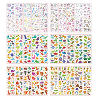 Autocollants de tatouage temporaires imperméables pour enfants, motifs mignons de dinosaures et animaux, pour le visage et le poignet, idéaux pour les fêtes d'anniversaire des enfants
