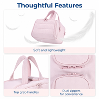 Trousse de Toilette de Voyage Grande Capacité pour Femme, Organisateur de Maquillage à Ouverture Large, Sac de Lavage Cosmétique avec Compartiment pour Pinceaux