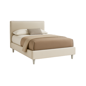 Vele Queen-Size letto matrimoniale Beige tessuto idrorepellente imbottito 135cm X 225cm X 120cm stile morbido Tufted per mobili camera da letto - Product Image 1