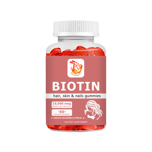 Gummies de biotine à marque privée pour l'éclaircissement de la peau, favorisant la croissance saine des cheveux et des ongles, supplément beauté - Product Image 1