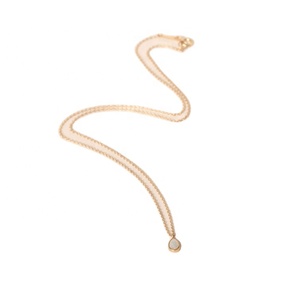 เครื่องประดับทองเหลือง จี้รูปหยดน้ำแบบมินิมอล สร้อยคอประดับโอปอลเทียม - Product Image 4