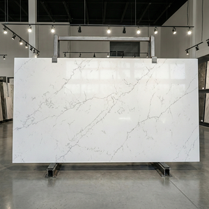 Encimera de Cuarzo Artificial con Vetas de Raíz de Árbol, Color Blanco Carrara de Colorado, Elegante, para Isla de Cocina, Tocador y Mueble - Product Image 2