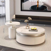 Ensemble de tables basses en pierre microcristalline de luxe italien, modernes, durables, écologiques, en bois, pour le salon