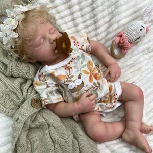 Poupée Reborn Authentique en Silicone Plein Corps de 20 Pouces, Bouche Ouverte avec Sucette, Modèle Endormi, Jouet Doux pour l'Éducation des Nouveau-nés - Product Image 1