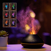 Kinscoter Vulkanische Vlam Aroma Diffuser Essentiële Olie Lamp 130Ml Usb Draagbare Luchtbevochtiger Met Kleur Nachtlampje