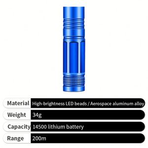 Custom Logo Mini Aluminum Alloy LED Torch for Outdoor and Domestic Use for Sale - Product Image 3