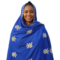 Châle en voile de coton en gros, broderie florale, bordure géométrique en losanges, bord festonné, léger, pour femme, OEM ODM personnalisé