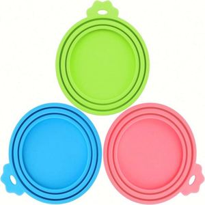 Couvre-boîtes ronds en silicone écologiques et modernes pour aliments pour petits animaux, jouets d'entraînement imperméables pour chiens, couvercles pour animaux de compagnie avec options personnalisées - Product Image 1