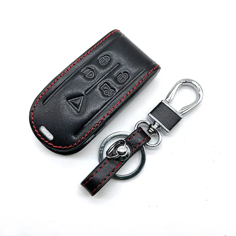 Genuine Leather Car Key Case For Jaguar XK XF XJ8 XK8 XRR 2007-2011 2012 2013 Remote Skin Protection Cover Bag Holder Protector
