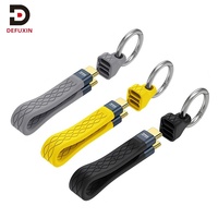 Câble de charge plat et flexible DFX USB 3.2 C vers C blindé en PVC de 15 cm 100 W avec E-Marker pour iPhone 17, MacBook, Power Bank