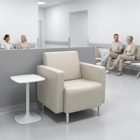 Bancs et fauteuils modernes pour hall d'hôpital avec table intégrée, idéaux pour aires publiques d'aéroport, halls VIP et mobilier commercial pour salles d'attente.