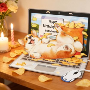 Carte 3D créative en forme de chien en peluche, carte de remerciement 3D avec enveloppe, carte de remerciement de luxe sur le thème des animaux de compagnie de haute qualité - Product Image 1